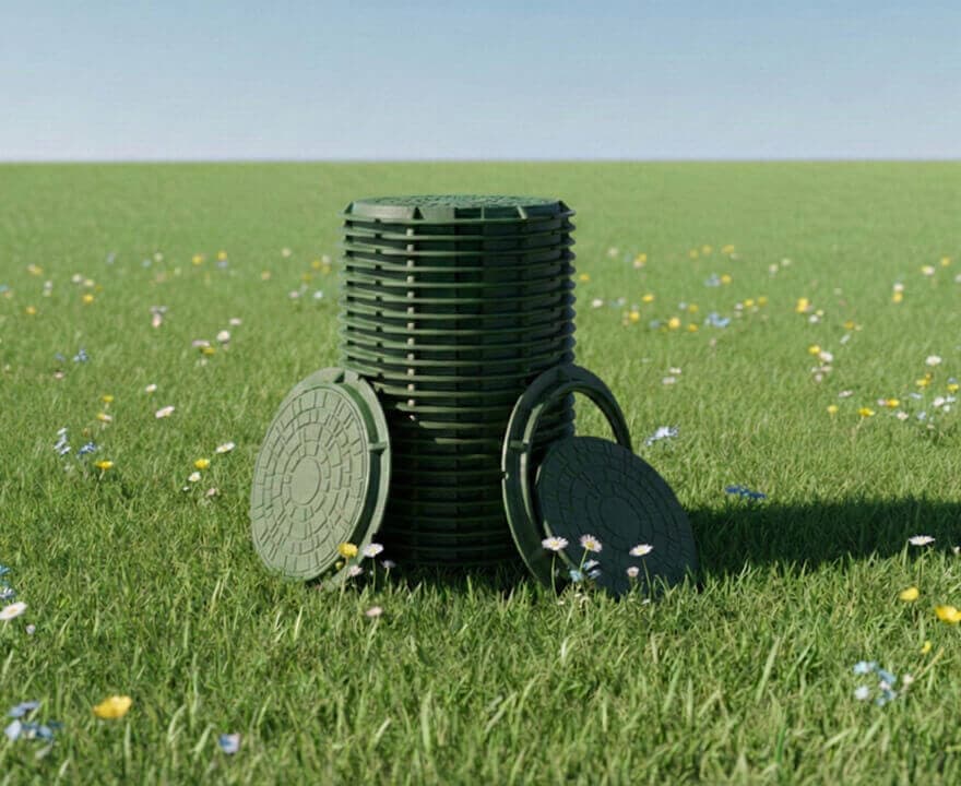 ПОЛИМЕРПЕСЧАНЫЙ КАНАЛИЗАЦИОННЫЙ ЛЮК ТИП - "ЛМ" ( легкий малогабаритный / садовый )